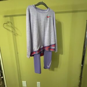 Nike Girls Lavender Dri-fit Athletic Set